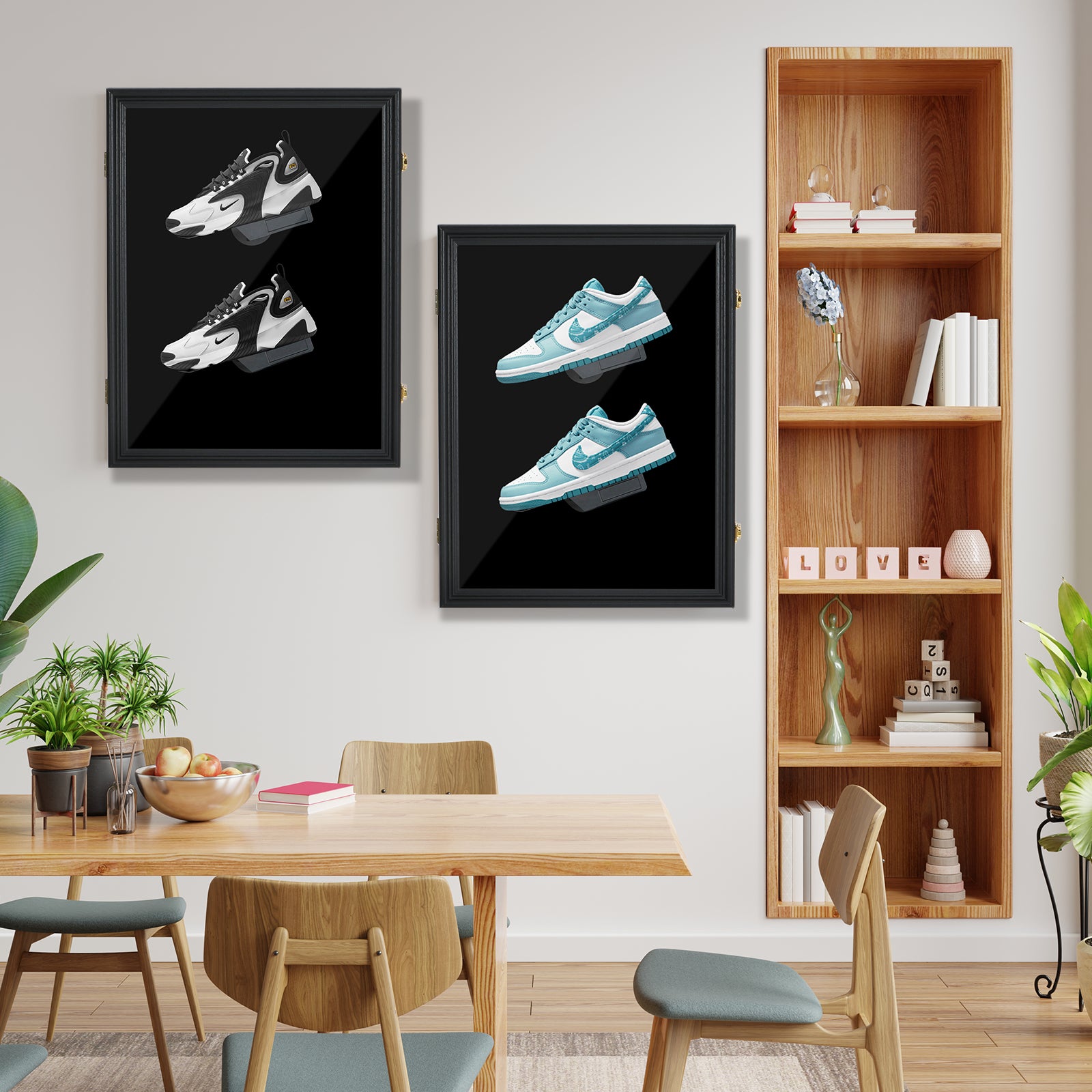 Nice C Shoe Display Frame Case, Wall Mount Sneaker Cabinet (1 Pack/2 Pack) | Wooden Shoe Storage Box, Lockable Display Case, 98% UV Protection, Wall Mount Shoe Rack, for Sports Shoes