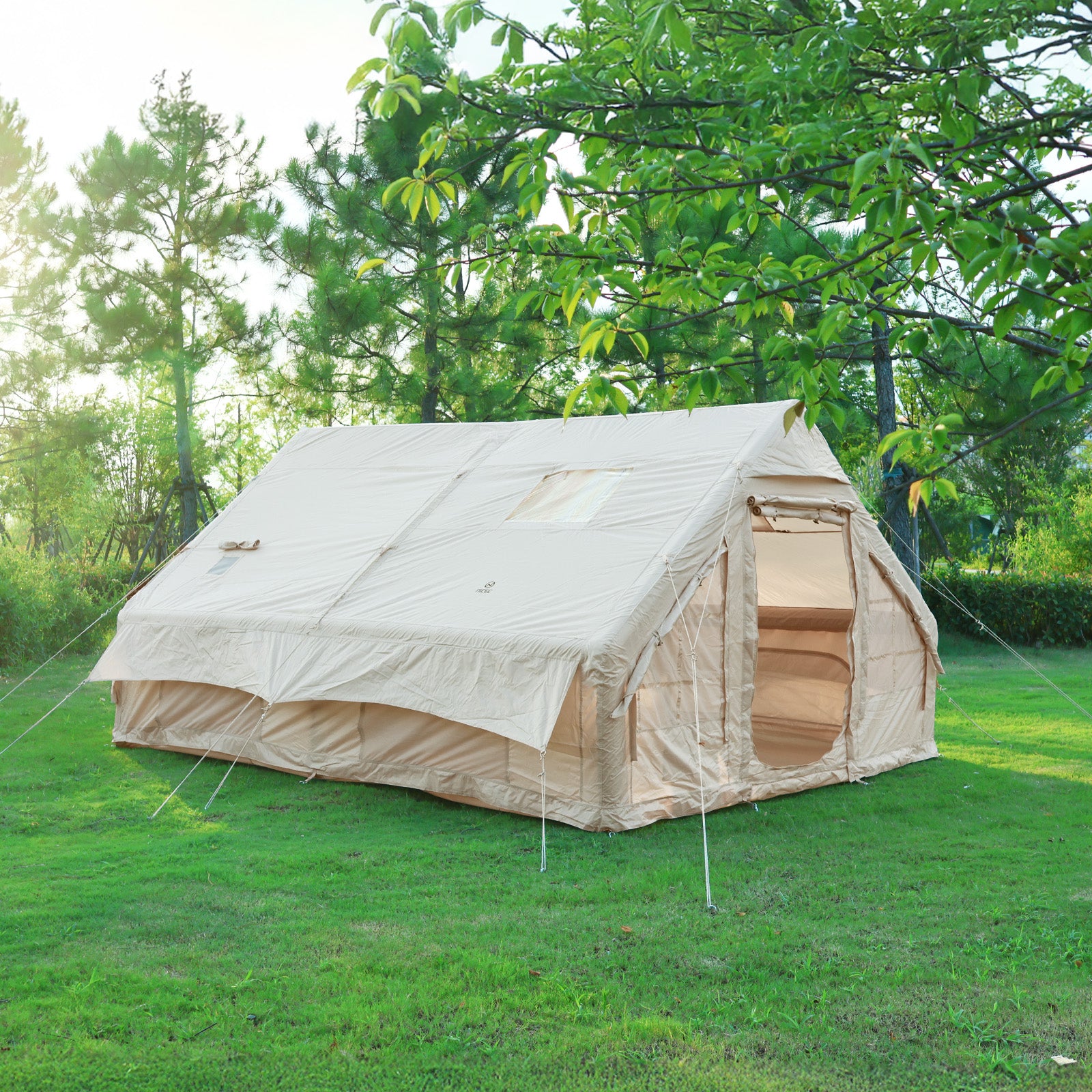 Nice C 12-Person Blow-Up Tent for Camping &amp; Glamping, Adults Inflatable Tent, Waterproof, Windproof, 2-in-1 Air Valve