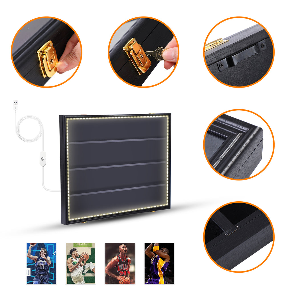 Nice C LED Baseball Graded Card Display Case (Horizonta/Vertical  1 /2 3 Pack)