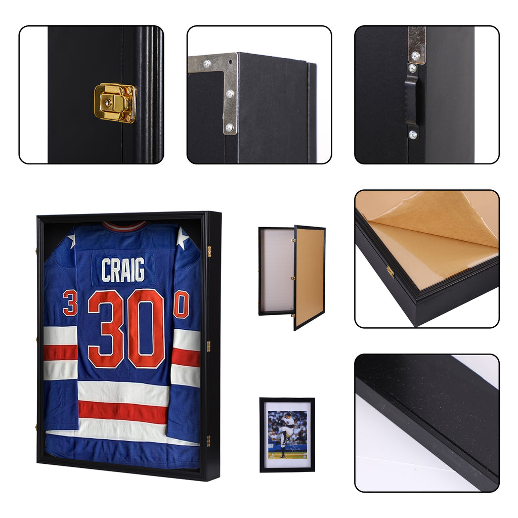 Nice C XL Jersey Frame Display Case, Large Deep Jersey Frame (28x37 Inch) | Extra Large Jersey Shadow Box, Jacket, T-Shirt Display, Baseball Case, UV Protection, Football Jersey, Hockey