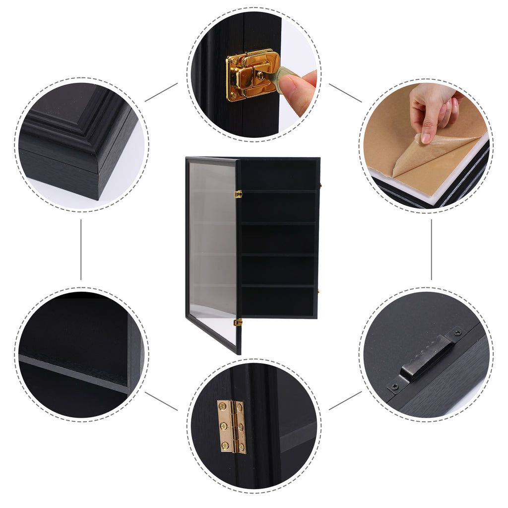 Nice C Sport Card Display Case, Graded Card Display Frame Baseball Card Holder, Trading Card Display Case, 35 Cards, Lockable, 98% UV Protection