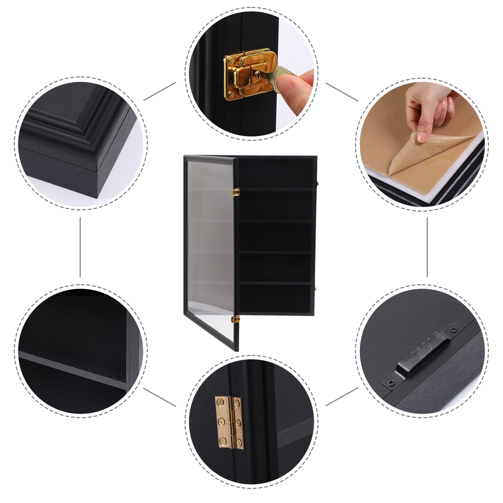 Nice C Sport Card Display Case, Graded Card Display Frame Baseball Card Holder, Trading Card Display Case, 35 Cards, Lockable, 98% UV Protection