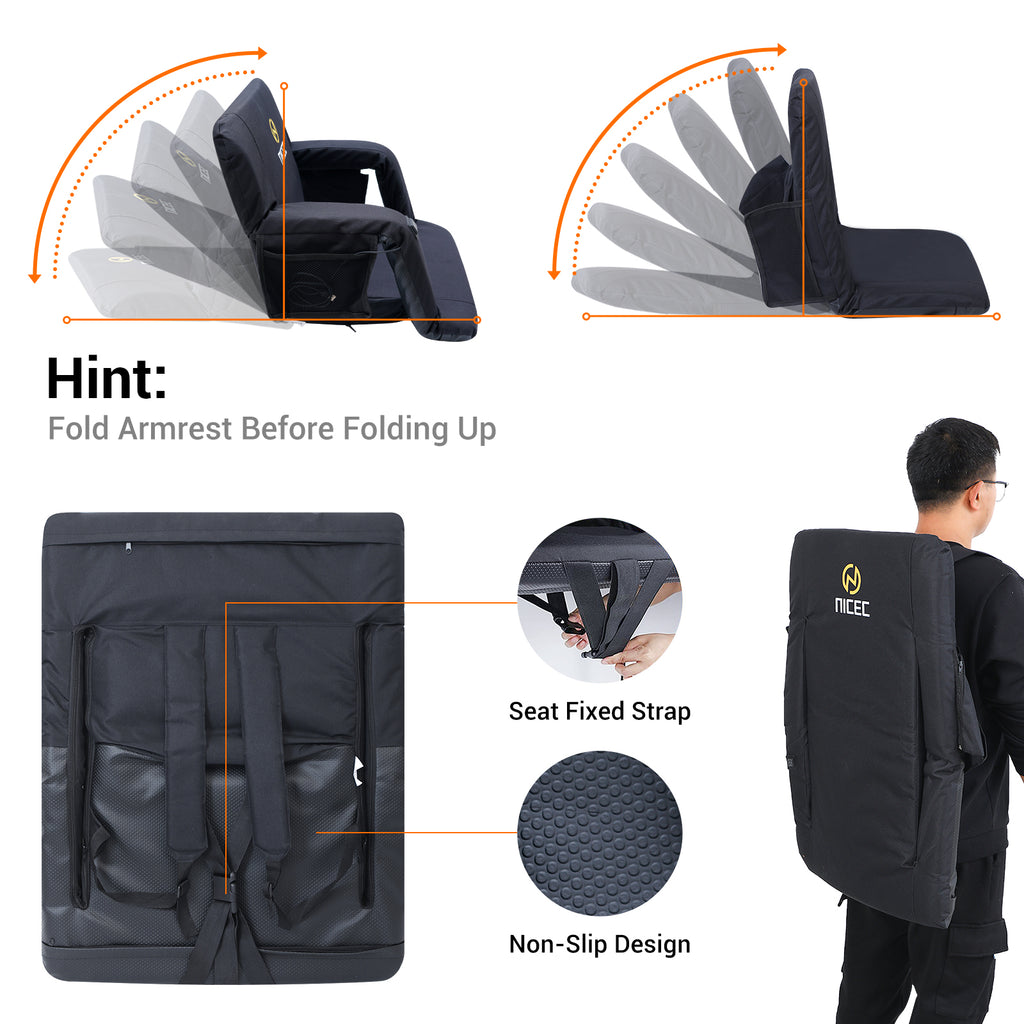 Nice C Heated Massage Stadium Seat, Recline Bleacher Seat