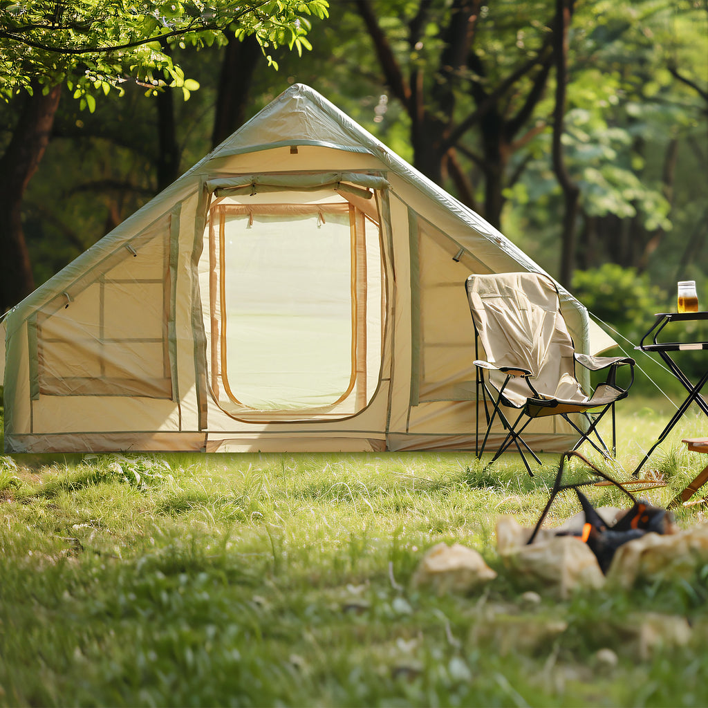 Nice C 6-Person Inflatable Camping Tent, Glamping Tent with Air Pump, Waterproof &amp; Windproof, Easy Setup
