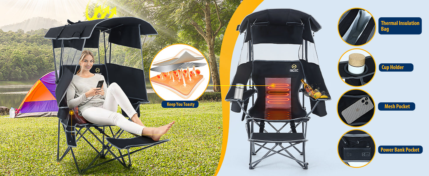 Nice C Outdoor Heated Chair with Canopy & Footrest – NiceC