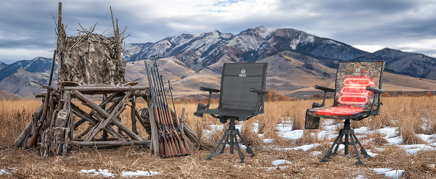 Nice C Heated Hunting Chair, Silent 360° Swivel Blind Chair