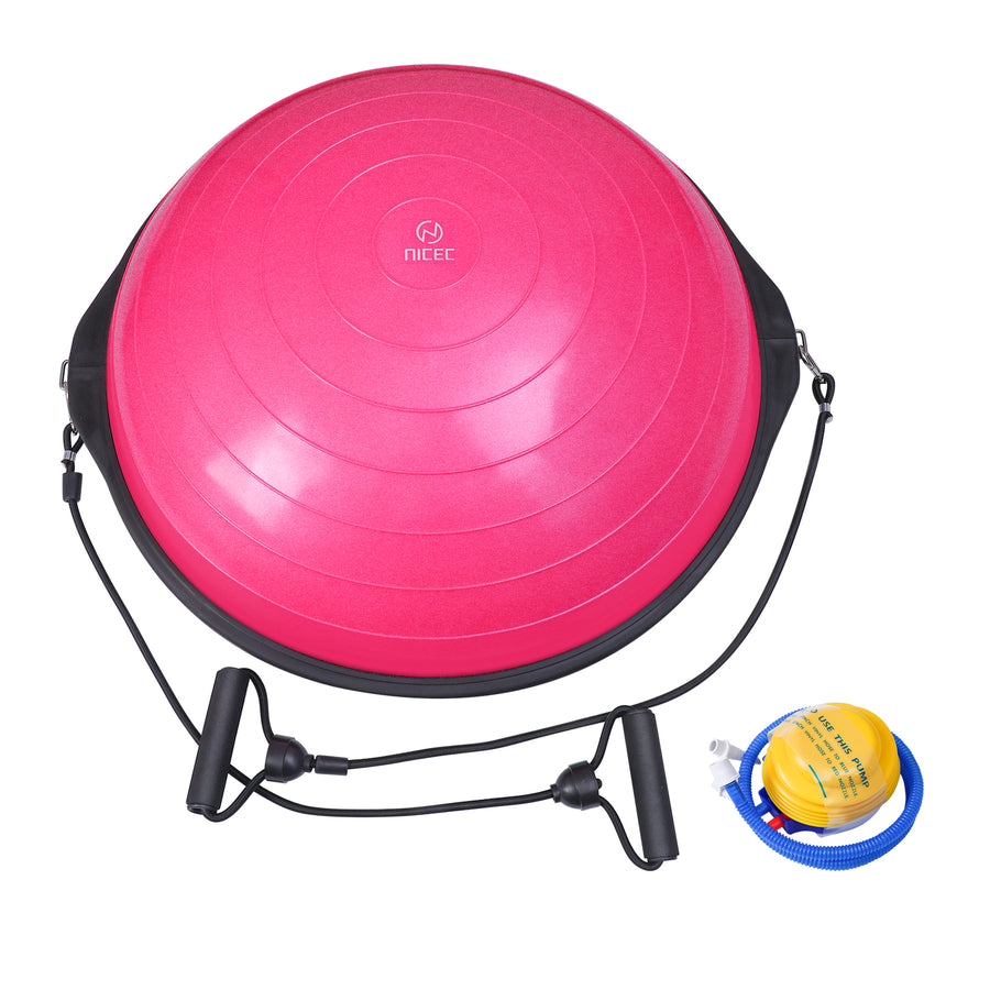 Nice C Balance Ball, Half Ball, Balance Ball, Exercise Workout Trainer, with Resistant Band, Strength Fitness Yoga with Bonus Foot Pump
