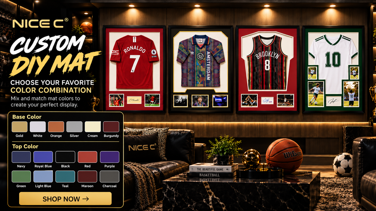 Nice C custom DIY jersey display frame mats with a choice of colors