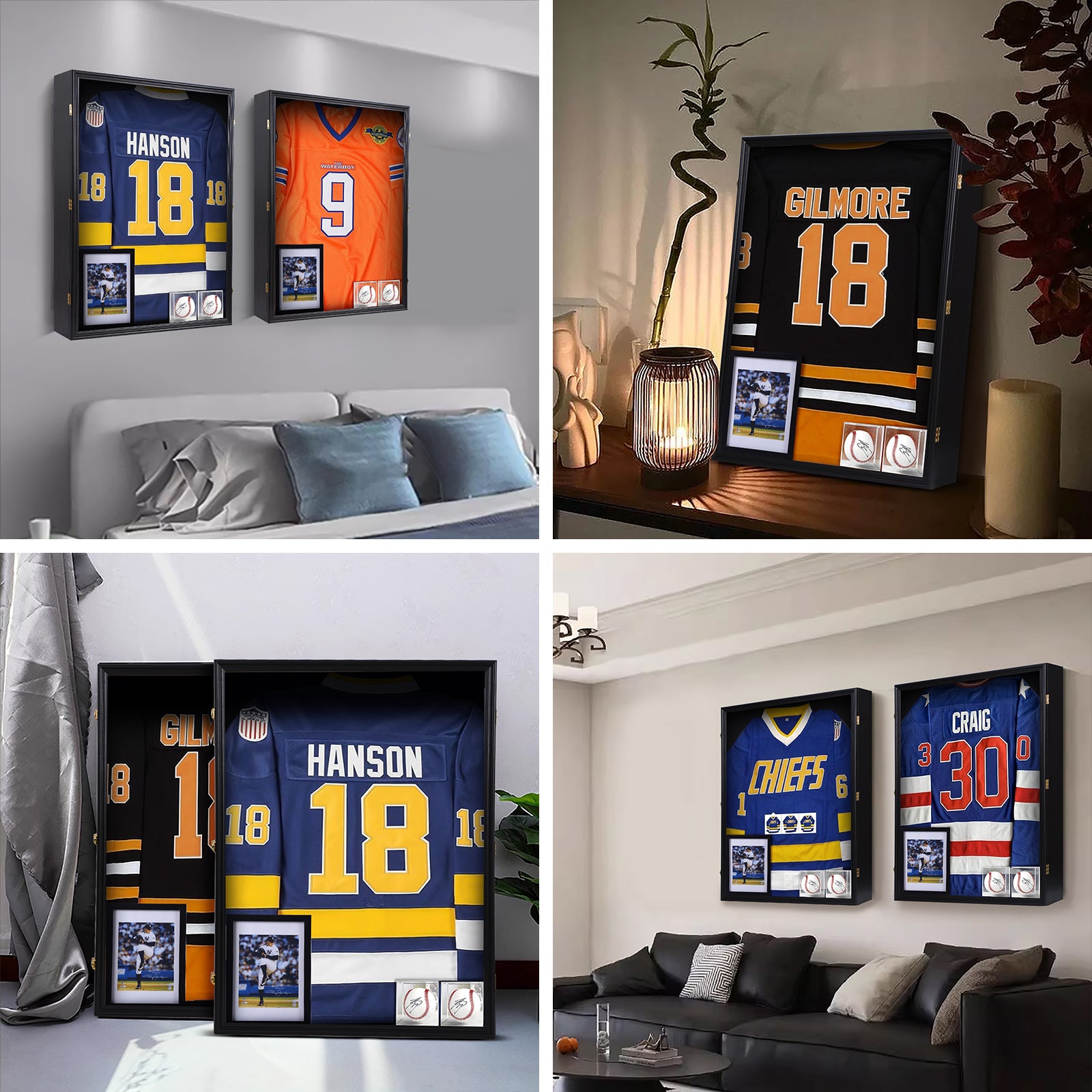 Nice C XL Jersey Frame Display Case, Large Deep Jersey Frame (28x37 Inch) | Extra Large Jersey Shadow Box, Jacket, T-Shirt Display, Baseball Case, UV Protection, Football Jersey, Hockey