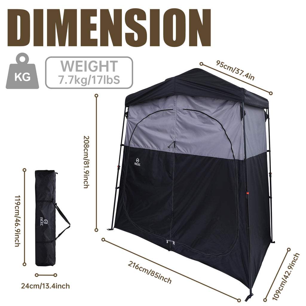 Nice C Oversized Camping Shower &amp; Privacy Tent, Instant Pop-Up Changing Tent, Outdoor Toilet &amp; Bathroom Enclosure 