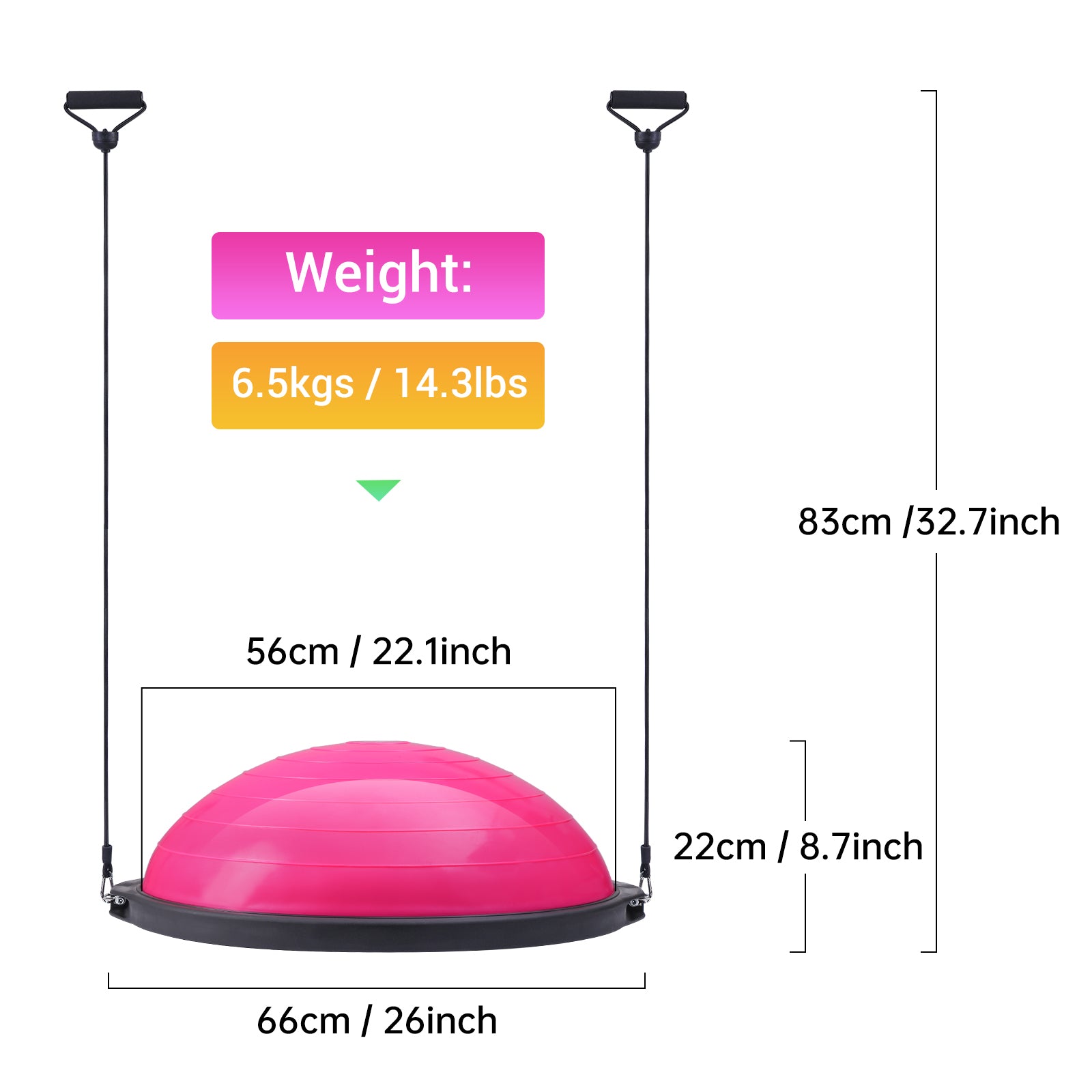 Nice C Balance Ball, Half Ball, Balance Ball, Exercise Workout Trainer, with Resistant Band, Strength Fitness Yoga with Bonus Foot Pump