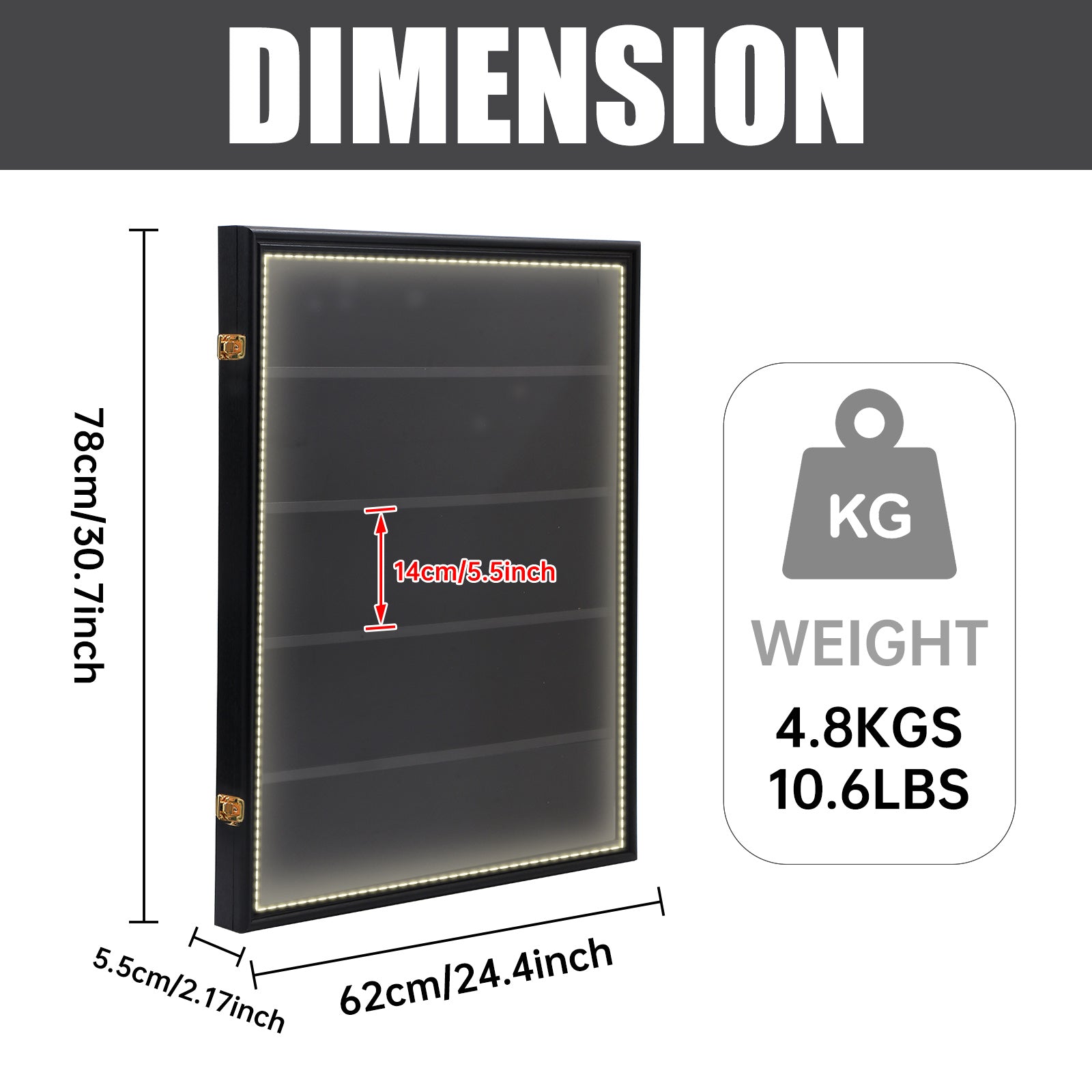 Nice C LED Baseball Graded Card Display Case (Horizonta/Vertical  1 /2 3 Pack)