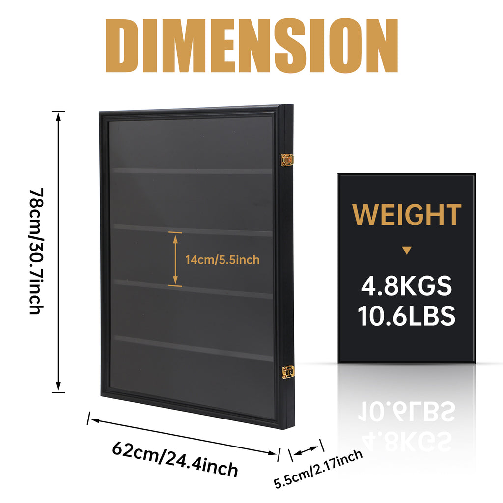 Nice C Sport Card Display Case, Graded Card Display Frame Baseball Card Holder, Trading Card Display Case, 35 Cards, Lockable, 98% UV Protection