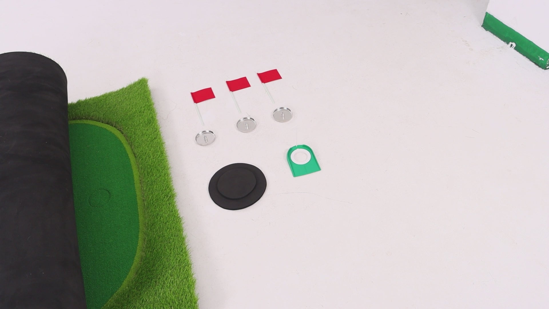 Nice C 5x12 FT Indoor & Outdoor Putting Green with 3 Holes, Flags & Slope – Golf Mat for Home Practice & Simulators